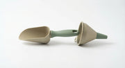 White background image of mini soil scoop and funnel set