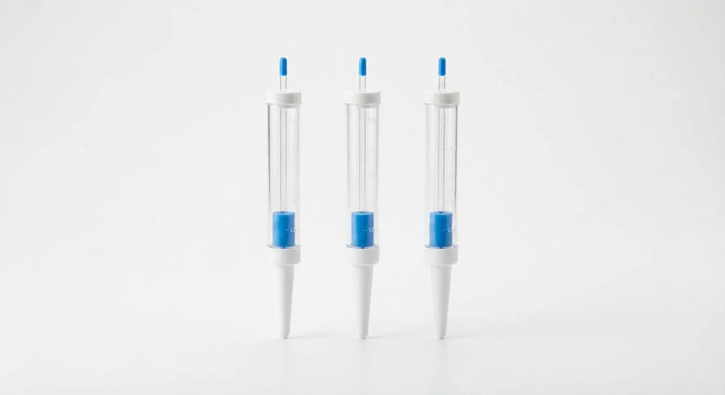 White background image of water level indicator stakes set