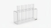 Acrylic Propagation Tube Stand for Plant Cuttings shown in use with an indoor plant setup
